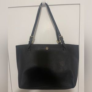 Tory Burch Large Black York Buckle Tote Bag